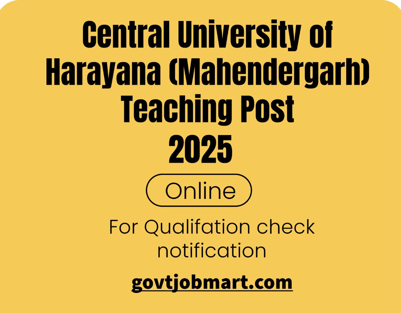 You are currently viewing Central University of Haryana Teaching Posts Recruitment 2025